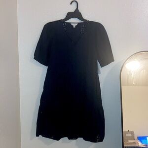 Eyelet navy cotton dress.